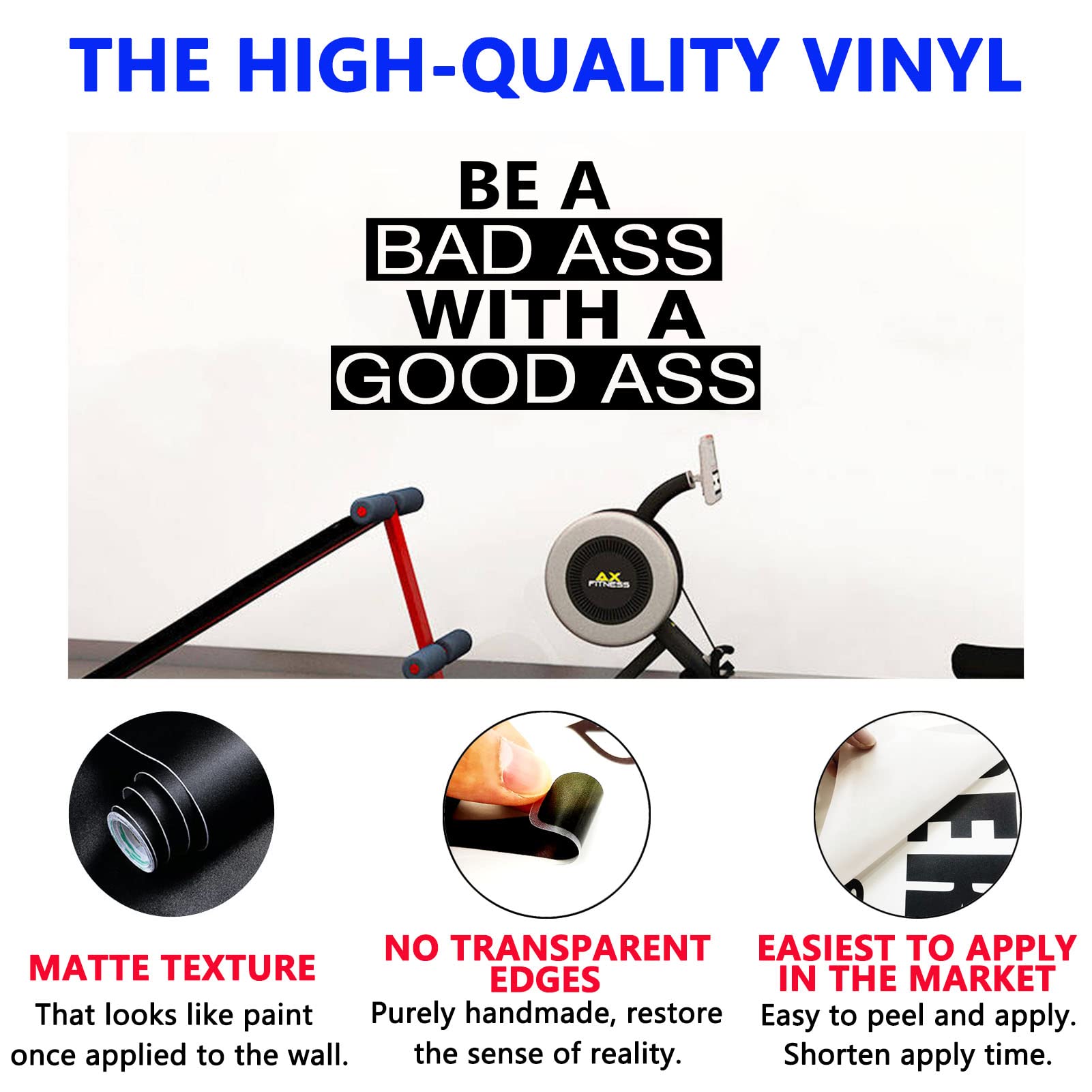 Wall Decal Stickers, Gym Wall Decor, (Easy To Apply), Vinyl Wall Decor Art Motivational Quotes Inspirational Women Sports Yoga D